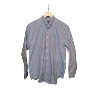 Vineyard Vines Whale Shirt Mens M Blue Gingham Long Sleeve Button Down Casual